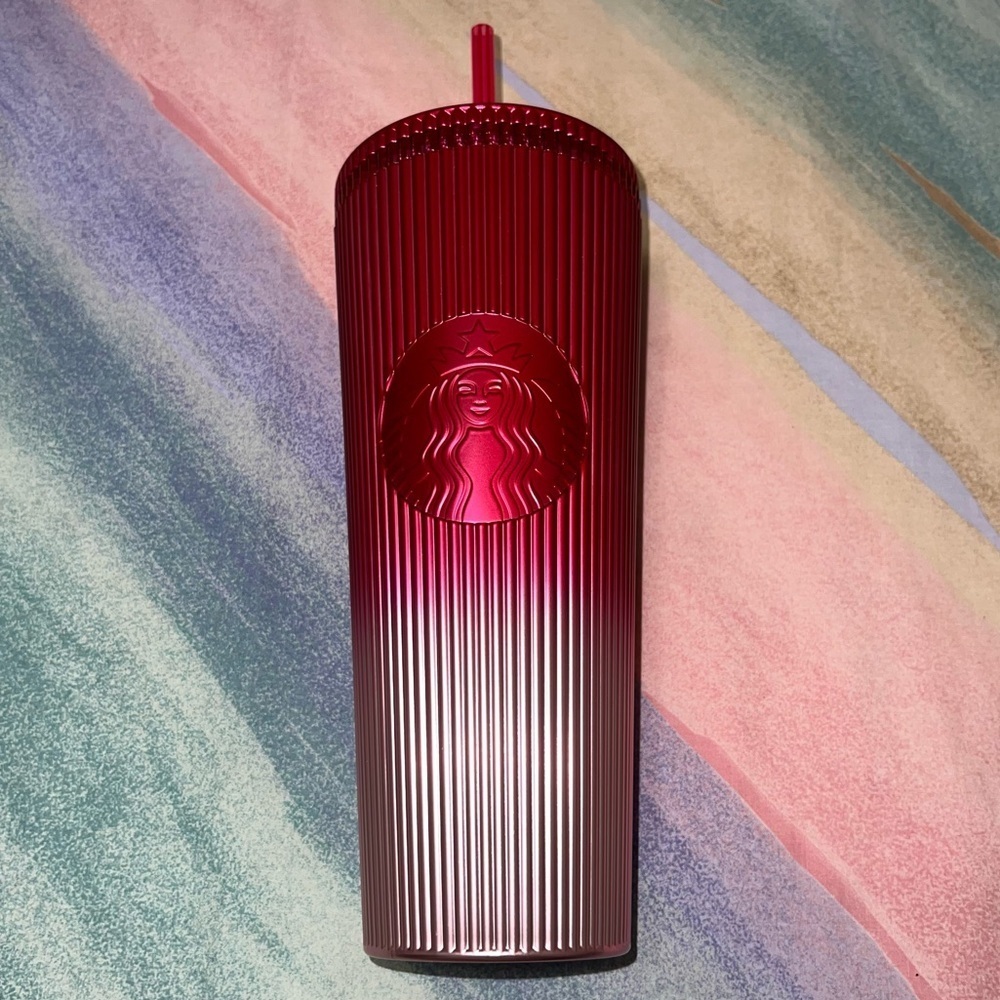 Starbucks Candy Cane Ombre Stripe Gradient Tumbler Cold Holiday 24oz